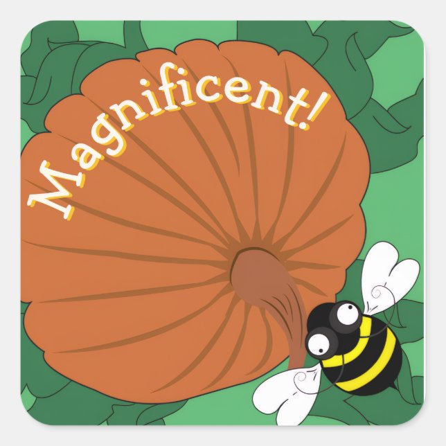 Cuadrada Pegatina de abeja magnífica (Anverso)