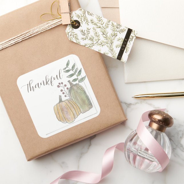 Cuadrada Pegatina de Acción de Gracias | Cuadrado | Agradec (Subido por el creador)