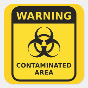 Cuadrada Pegatina de advertencia sobre peligros biológicos