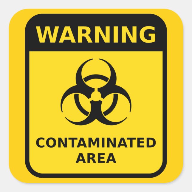Cuadrada Pegatina de advertencia sobre peligros biológicos (Anverso)