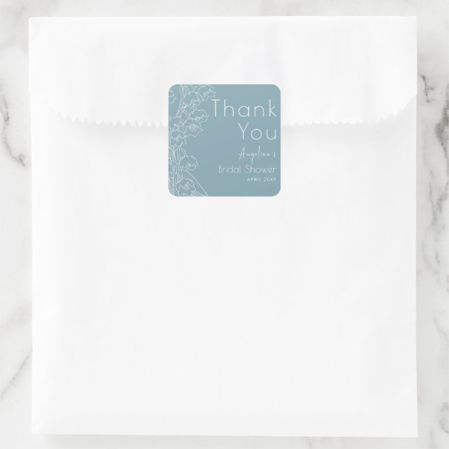 Cuadrada Pegatina de agradecimiento para la ducha de la nov (Bolso)
