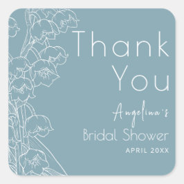 Cuadrada Pegatina de agradecimiento para la fiesta de la no