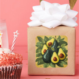 Cuadrada Pegatina de aguacates