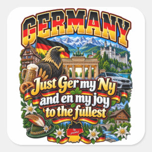 Cuadrada Pegatina de Alemania