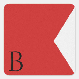 Cuadrada Pegatina de alfabeto con indicador de señal náutic