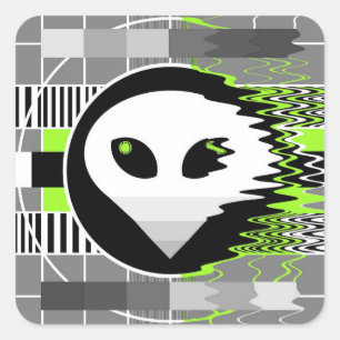Cuadrada Pegatina de Alien TV