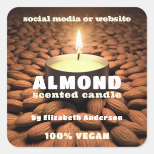 Cuadrada Pegatina de Almond Candle Square
