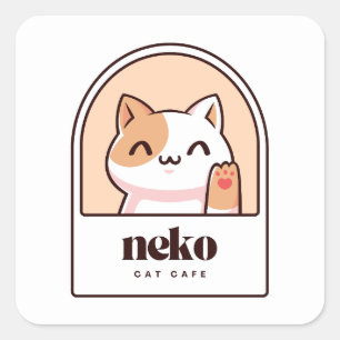 Cuadrada Pegatina de amante de gato lindo mamá de gato