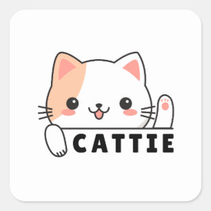 Cuadrada Pegatina de amante de gatos audaz   mamá de gato
