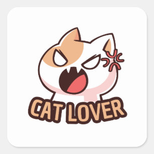 Cuadrada Pegatina de amante de gatos audaz mantén la paws