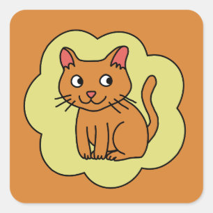 Cuadrada Pegatina de amante de gatos audaz purrfecto pa