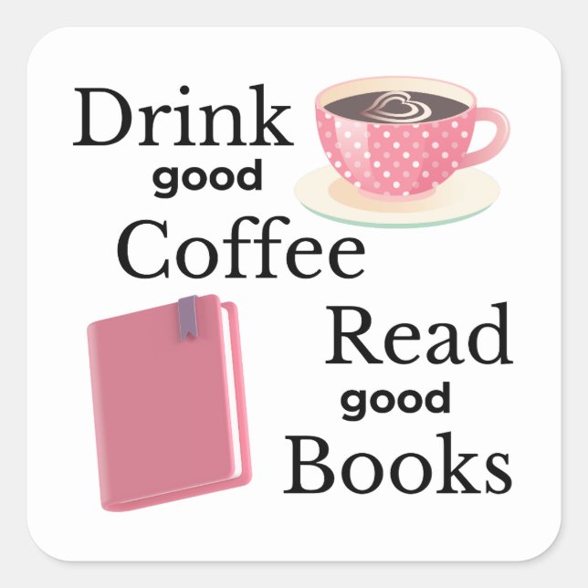 Cuadrada Pegatina de amante de libros en negrita | solo un  (Anverso)
