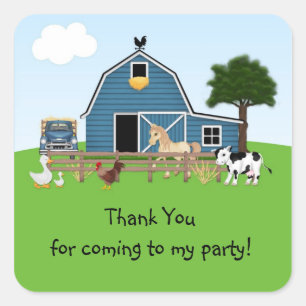 Cuadrada Pegatina de amigos de Barnyard