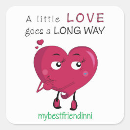 Cuadrada Pegatina de amor