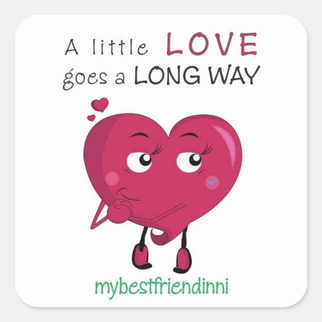 Cuadrada Pegatina de amor (Anverso)