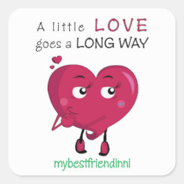 Cuadrada Pegatina de amor