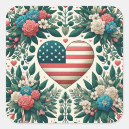 Cuadrada Pegatina de amor