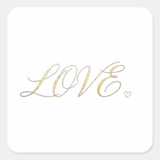 Cuadrada Pegatina de amor minimalista moderna simple