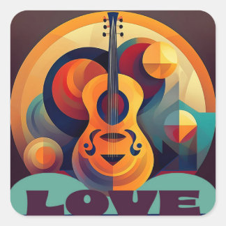 Cuadrada Pegatina de amor musical