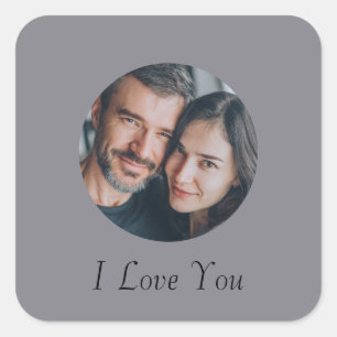 Cuadrada Pegatina de amor personalizada con tu foto y Te qu