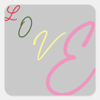 Cuadrada Pegatina de amor tipográfico