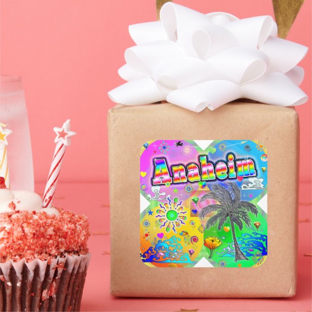 Cuadrada Pegatina de Anaheim Quadro Seasons (Fiesta)