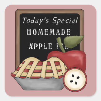 Cuadrada Pegatina de Apple Pie casero