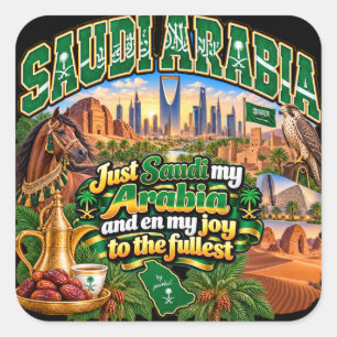Cuadrada Pegatina de Arabia Saudita