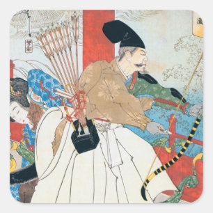 CUADRADA PEGATINA DE ARCHER DEL JAPONÉS