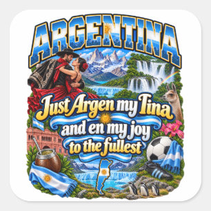 Cuadrada Pegatina de Argentina
