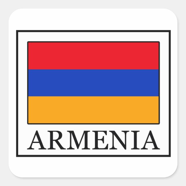 Cuadrada Pegatina de Armenia (Anverso)
