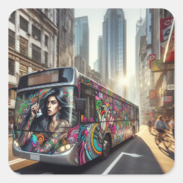 Cuadrada Pegatina de arte de graffiti