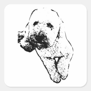 Cuadrada Pegatina de arte de tinta de cachorro Lagotto rela