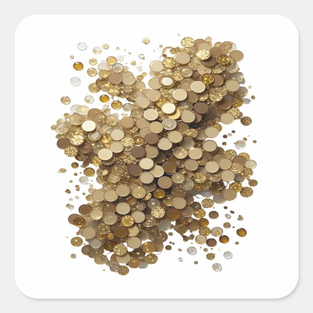 Cuadrada Pegatina de artesanía de plata afilada (Anverso)