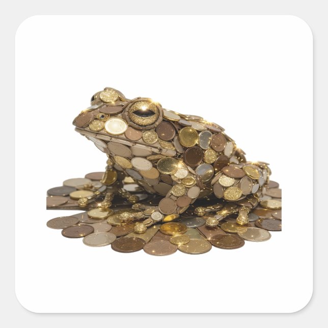 Cuadrada Pegatina de artesanía de plata dinámica (Anverso)