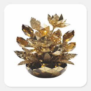 Cuadrada Pegatina de artesanía de plata llamativa