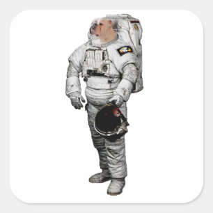 Cuadrada Pegatina de Astronauta Bulldogge