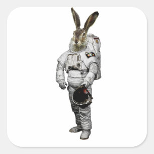 Cuadrada Pegatina de astronauta Hase