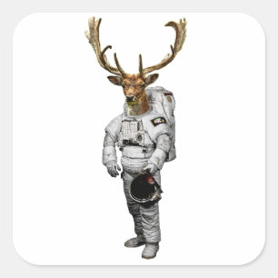 Cuadrada Pegatina de astronauta Hirsch