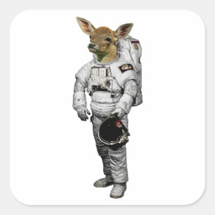 Cuadrada Pegatina de astronauta Reh