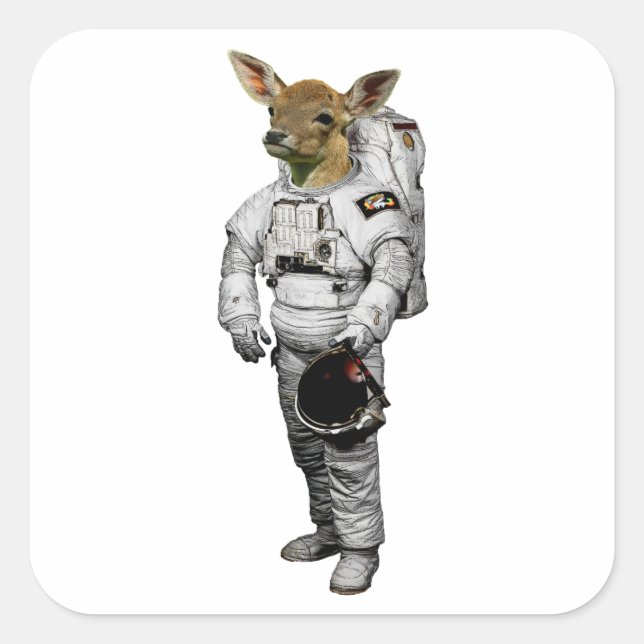 Cuadrada Pegatina de astronauta Reh (Anverso)