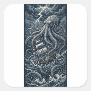 Cuadrada Pegatina de ataque del Kraken