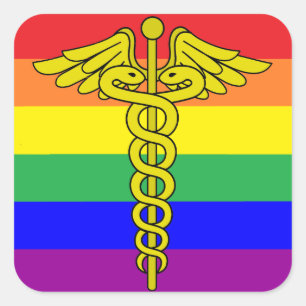 Cuadrada PEGATINA de atención médica de LGBTQ