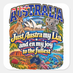 Cuadrada Pegatina de Australia