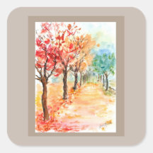 Pegatina de Autumn Road