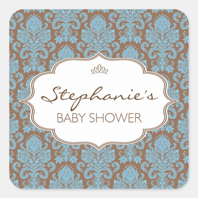 Cuadrada Pegatina de Baby Shower (Anverso)