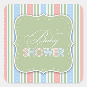Cuadrada Pegatina de Baby Shower