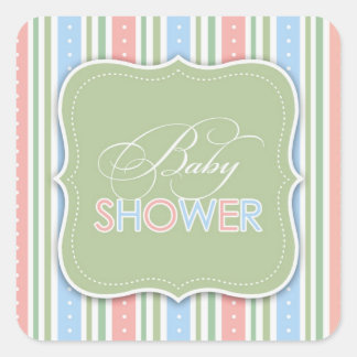 Cuadrada Pegatina de Baby Shower