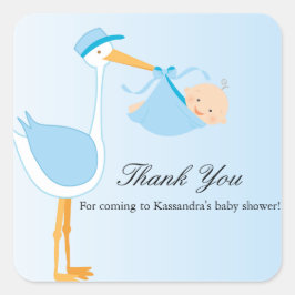 Cuadrada Pegatina de Baby Shower de Boy Special Delivery St