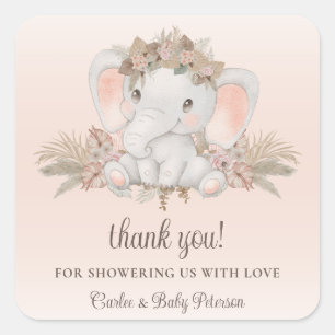 Cuadrada Pegatina de Baby Shower de estilo moderno para ele